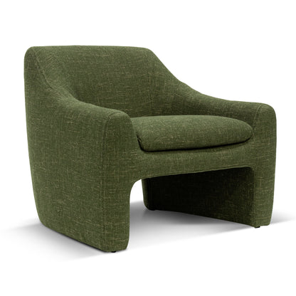 Khaki Green Fabric Armchair