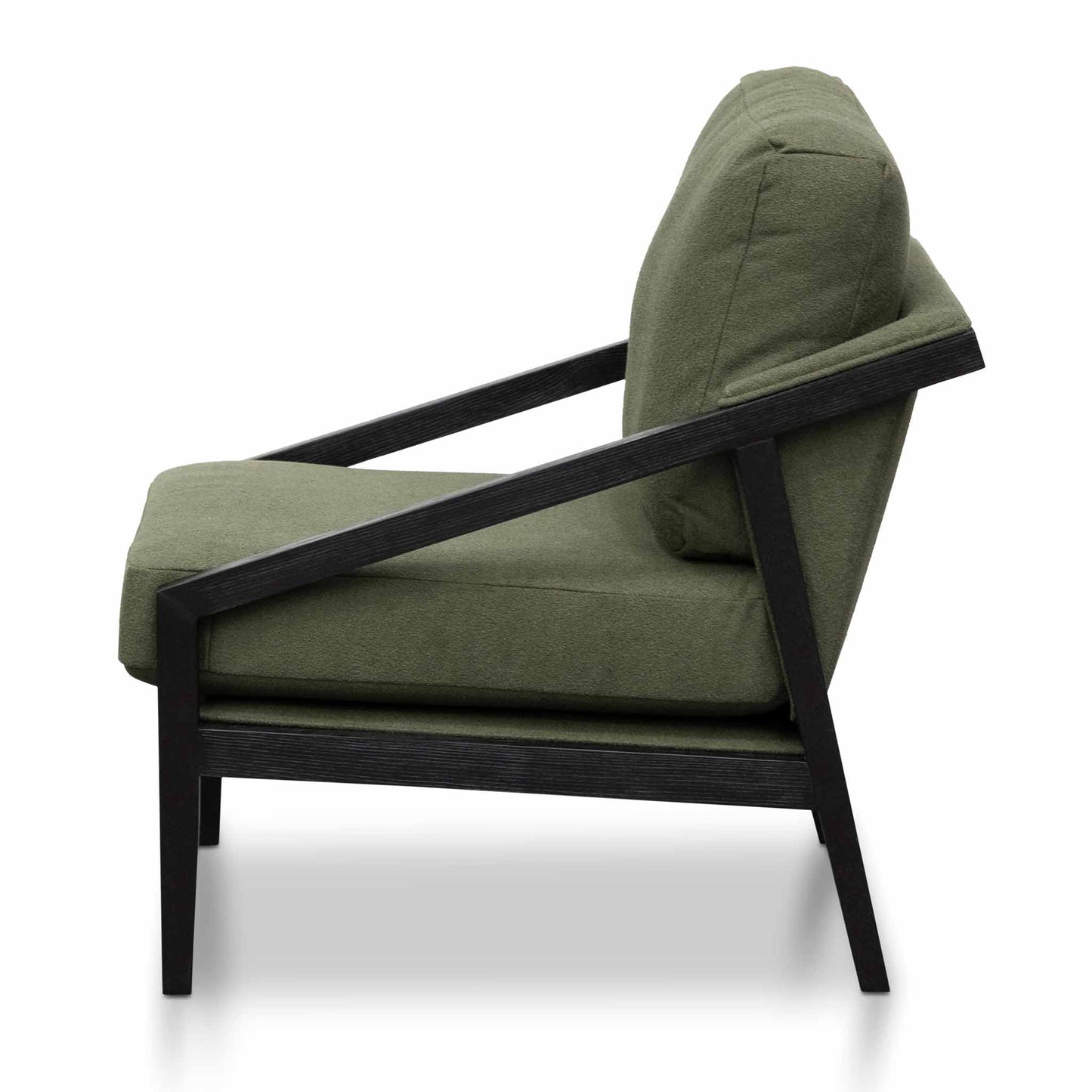 Black Frame Green Fabric Lounge Chair