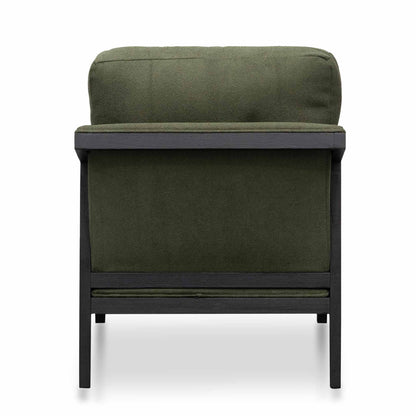 Black Frame Green Fabric Lounge Chair