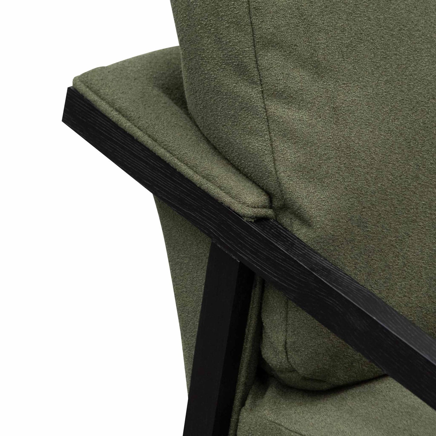 Black Frame Green Fabric Lounge Chair