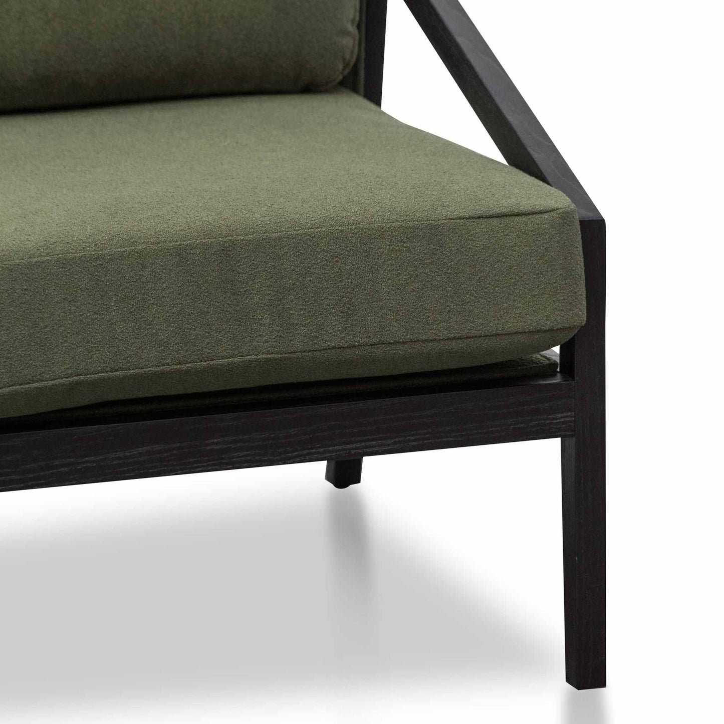 Black Frame Green Fabric Lounge Chair