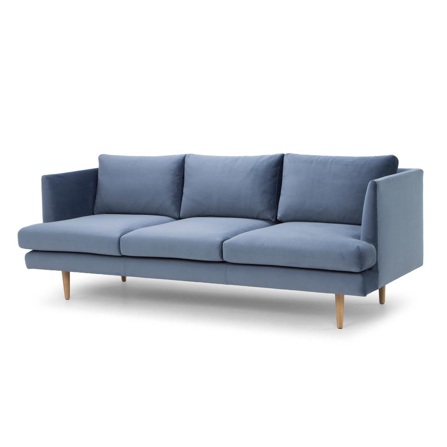 Three-Seater Fabric Sofa - Dust Blue