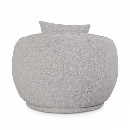 Curved Ash Grey Boucle Armchair