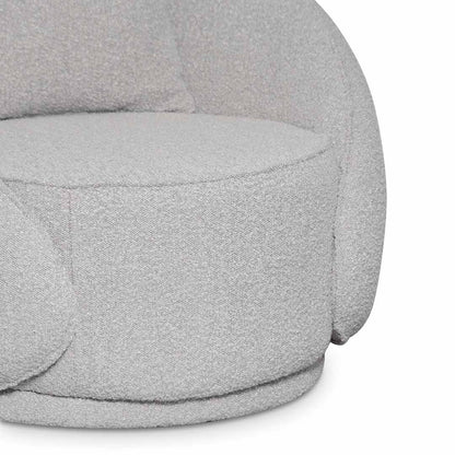 Curved Ash Grey Boucle Armchair