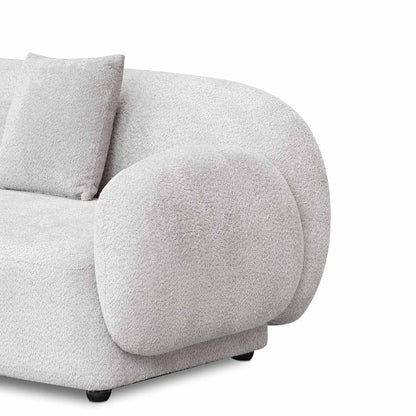 Three-Seater Fabric Sofa - Salt White