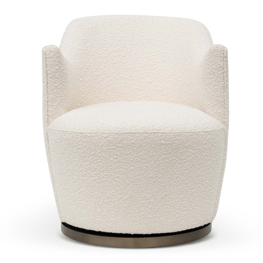 Ivory White Boucle Armchair