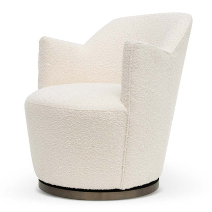 Ivory White Boucle Armchair