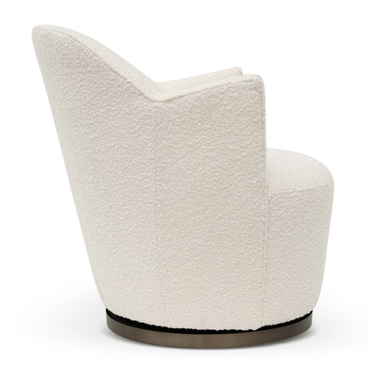 Ivory White Boucle Armchair