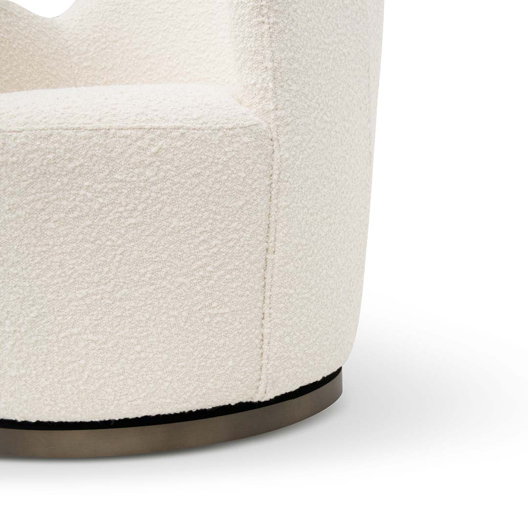 Ivory White Boucle Armchair