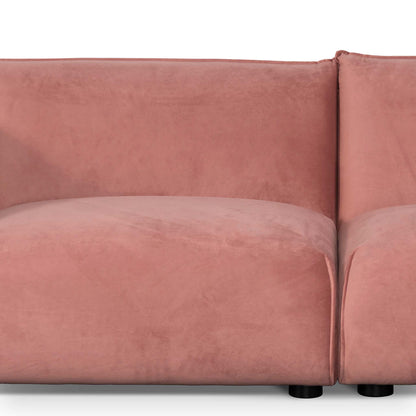 Three-Seater Sofa - Blush Pink Velvet With Brass Frame