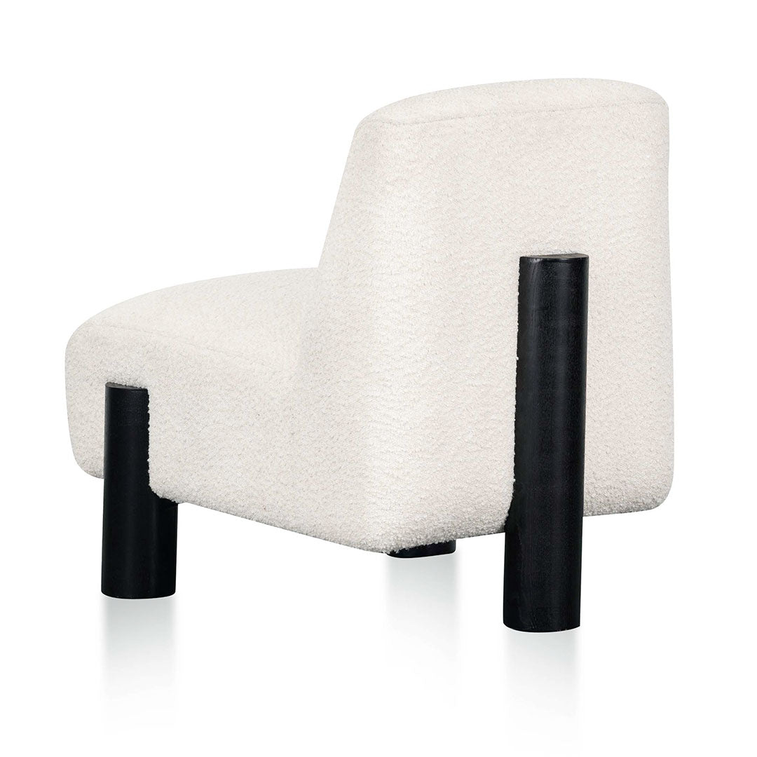 Ivory White Boucle Armchair with Black Legs