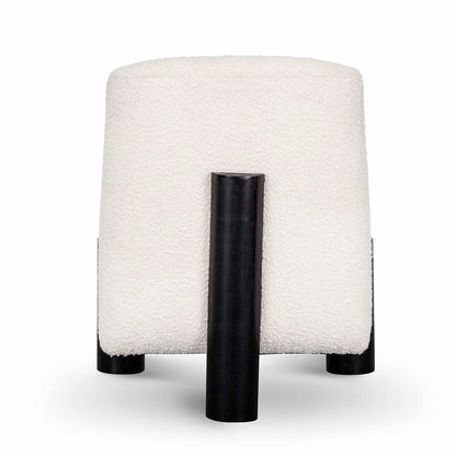 Ivory White Boucle Armchair with Black Legs