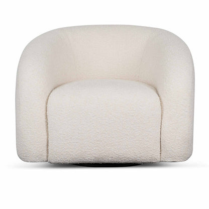 Ivory White Boucle Armchair