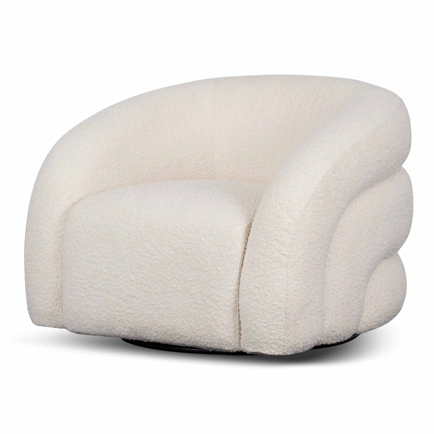 Ivory White Boucle Armchair