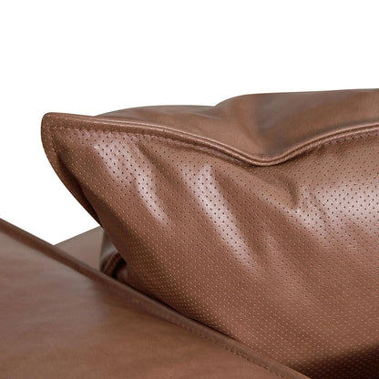 Four-Seater Sofa with Cushion and Pillow - Caramel Brown