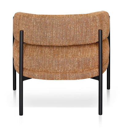 Ginger Brown Fabric Armchair with Black Legs