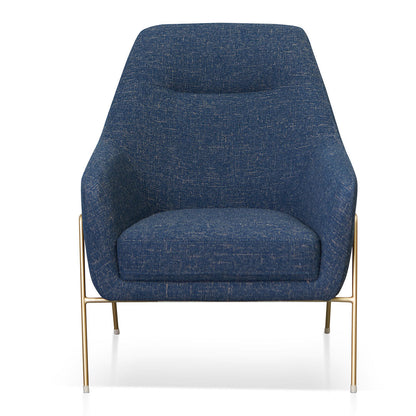 Dark Blue Fabric Armchair