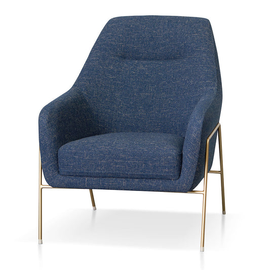 Dark Blue Fabric Armchair