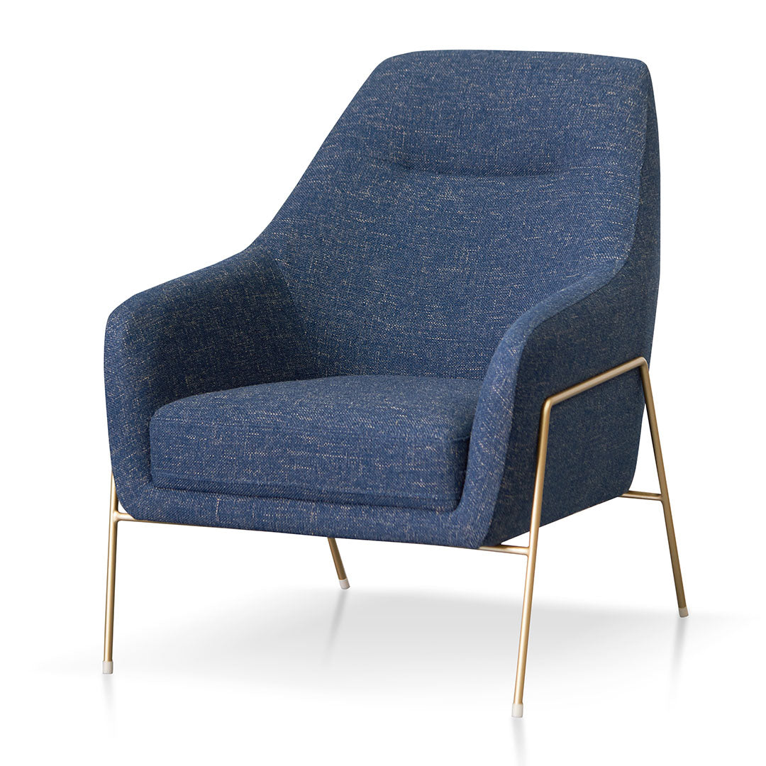 Dark Blue Fabric Armchair