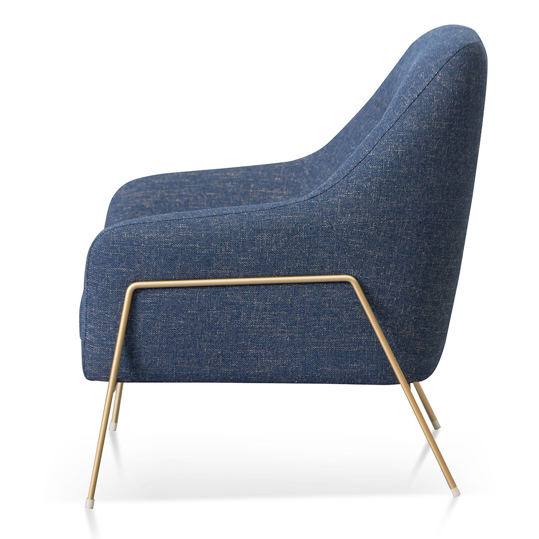 Dark Blue Fabric Armchair