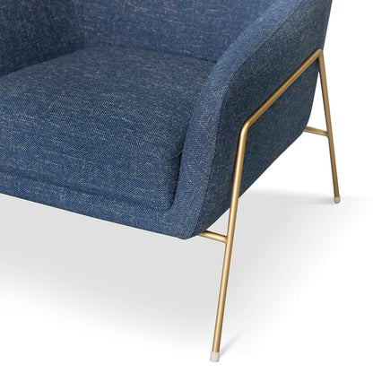 Dark Blue Fabric Armchair