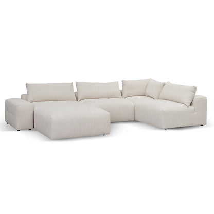 Right Chaise Fabric Sofa - Taupe Beige