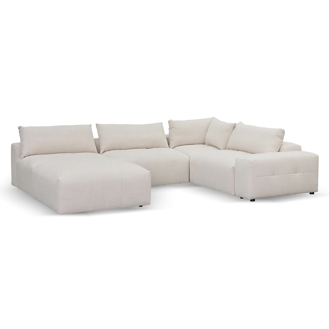 Right Chaise Fabric Sofa - Taupe Beige