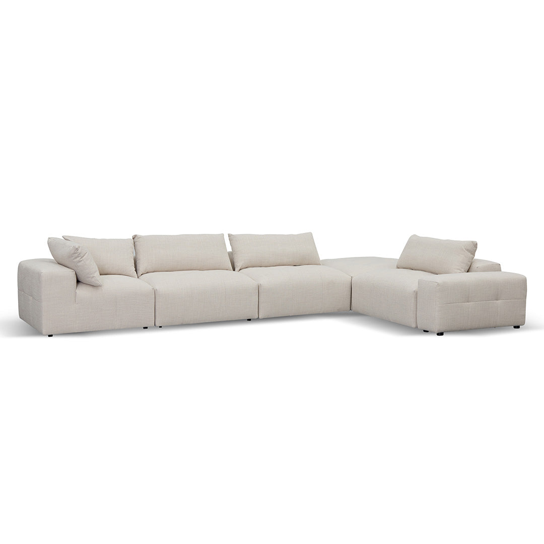 Right Chaise Fabric Sofa - Taupe Beige