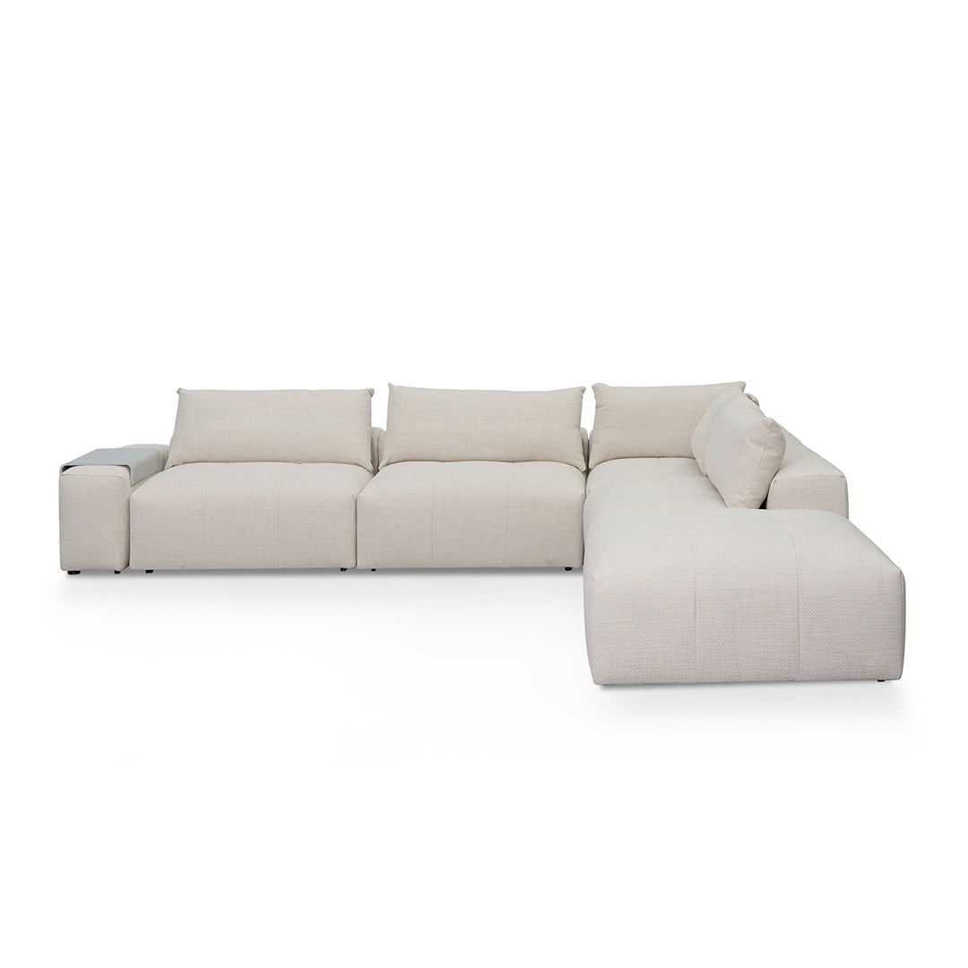 Right Chaise Fabric Sofa - Taupe Beige