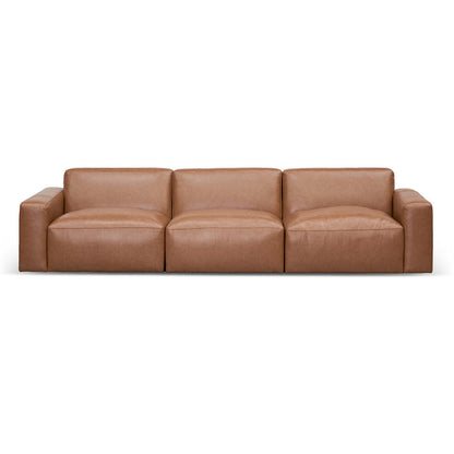 Four-Seater Sofa - Caramel Brown Leather