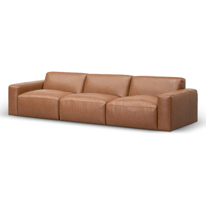 Four-Seater Sofa - Caramel Brown Leather