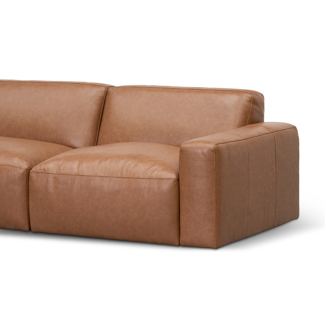 Four-Seater Sofa - Caramel Brown Leather