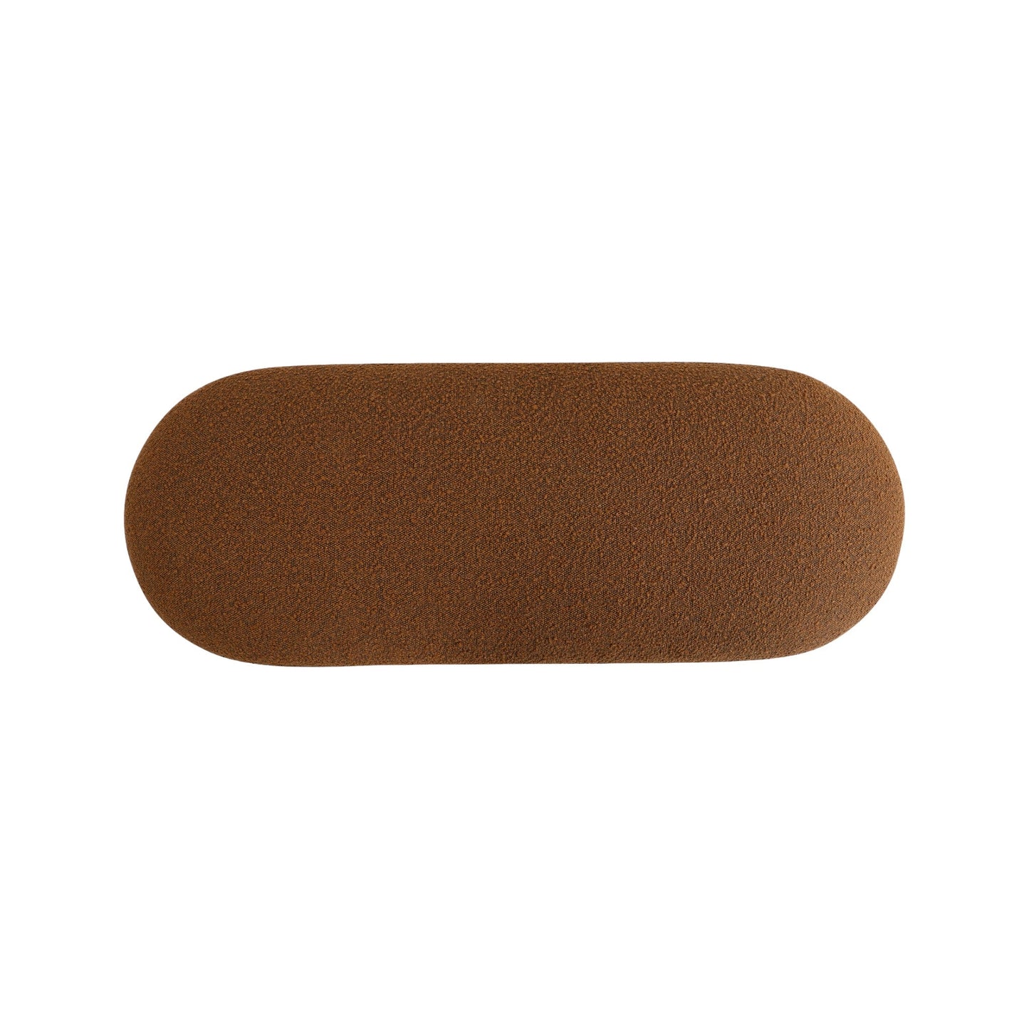 Long Brown Boucle Ottoman Bench - 1.2m