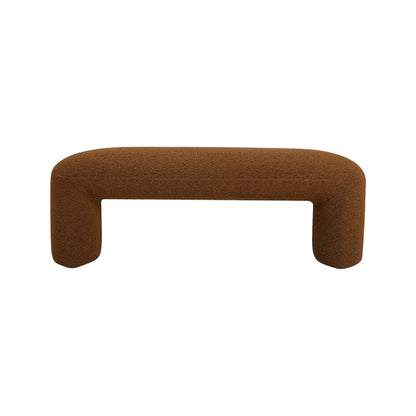 Long Brown Boucle Ottoman Bench - 1.2m