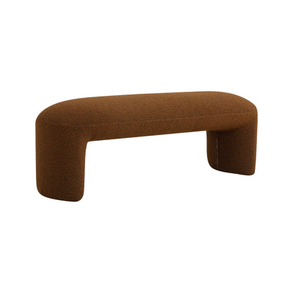 Long Brown Boucle Ottoman Bench - 1.2m