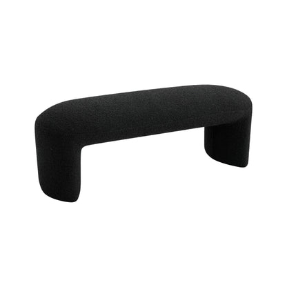 Long Charcoal Boucle Ottoman Bench - 1.2m