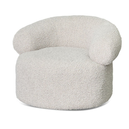 Cream Boucle Fabric Armchair