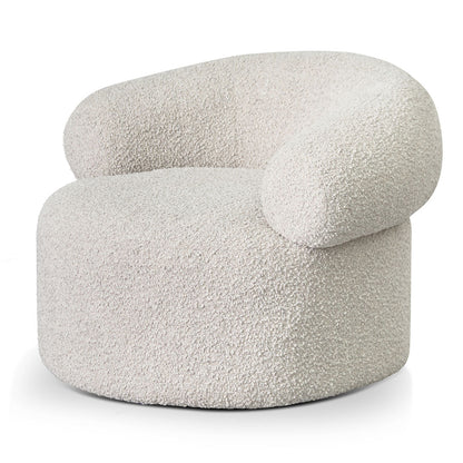 Cream Boucle Fabric Armchair