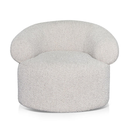 Cream Boucle Fabric Armchair