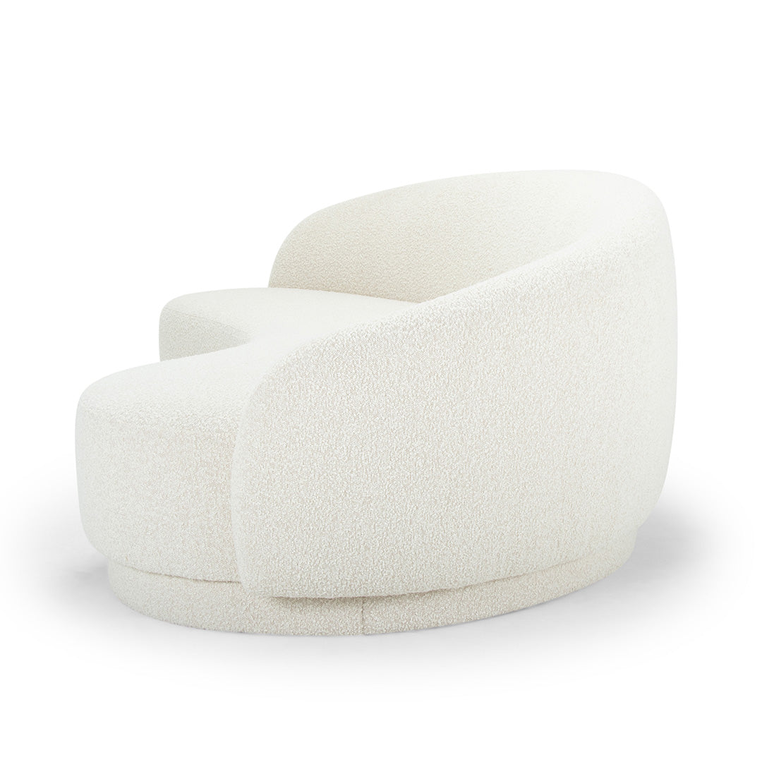 Four-Seater Fabric Sofa - Cream Boucle