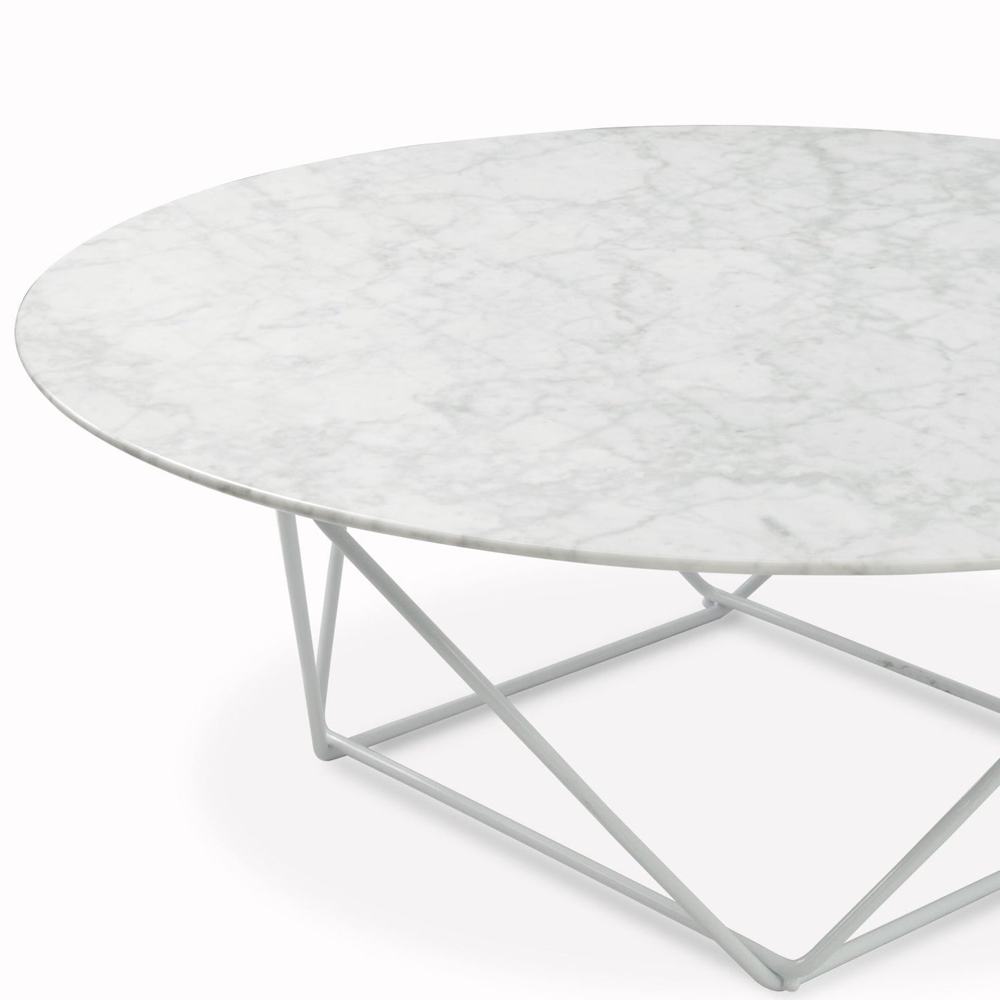 Round Marble Coffee Table - 100cm White Base