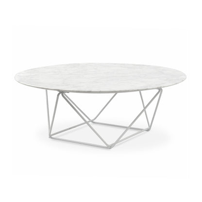Round Marble Coffee Table - 100cm White Base