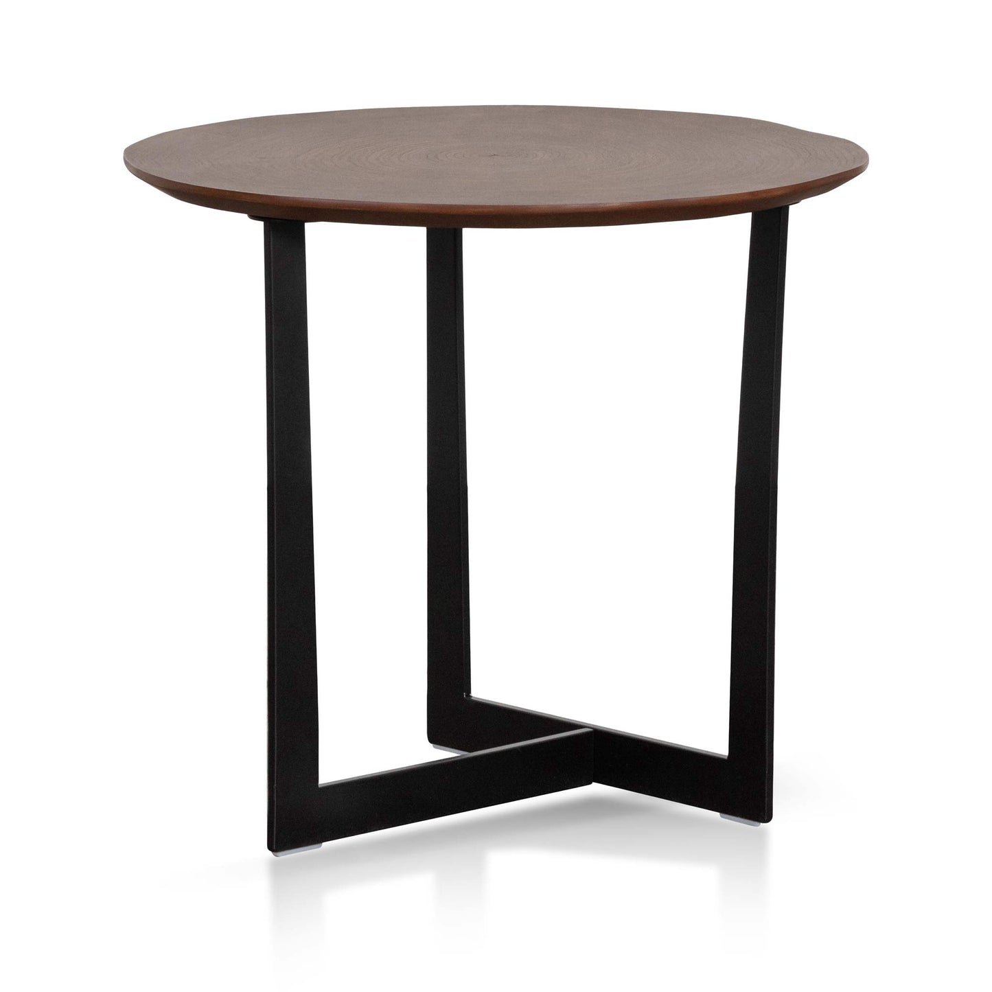 Walnut Top  Side Table with Black Leg