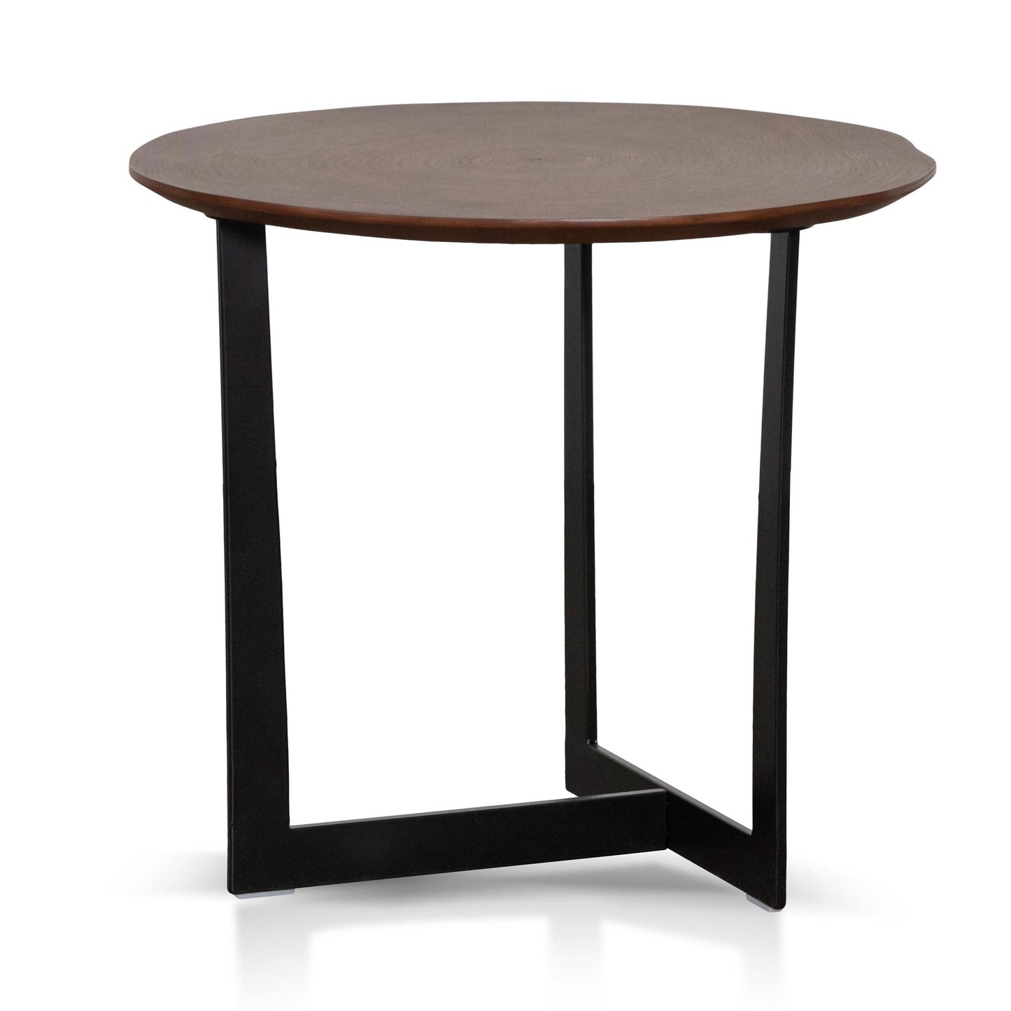 Walnut Top  Side Table with Black Leg