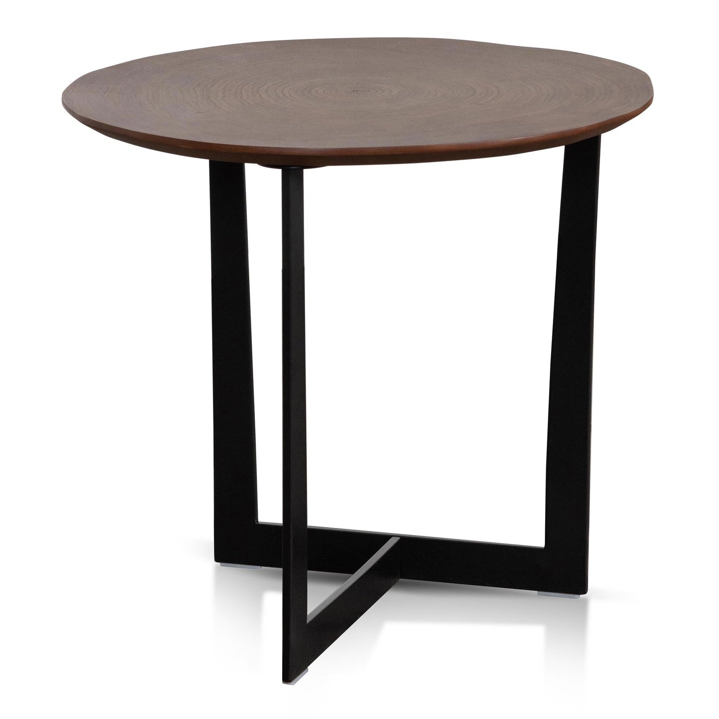 Walnut Top  Side Table with Black Leg