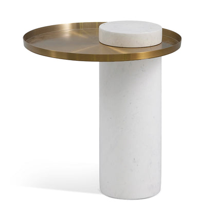 White Marble Side Table