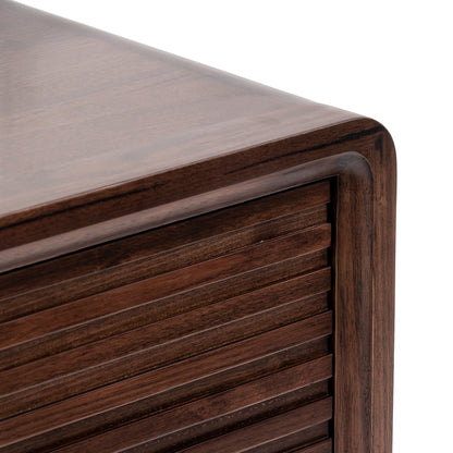 Walnut Bedside Table with Single Drawer