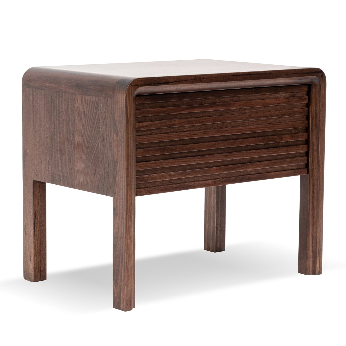 Walnut Bedside Table with Single Drawer