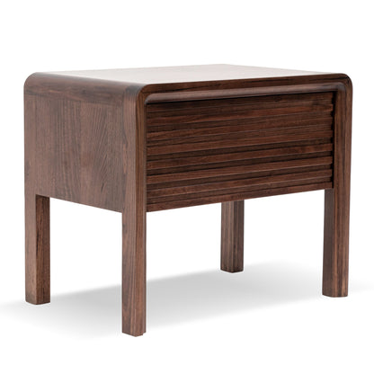 Walnut Bedside Table with Single Drawer