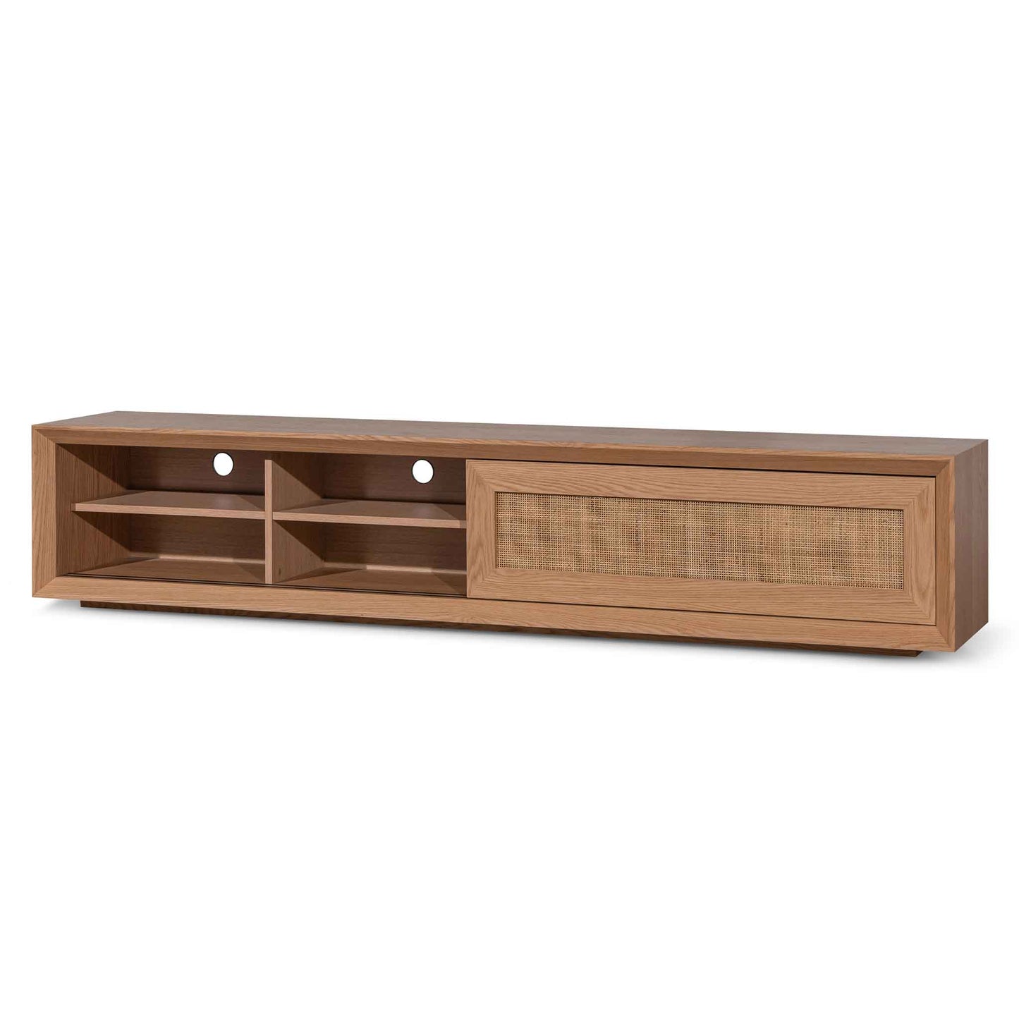 Natural  TV Entertainment Unit with Rattan Doors  - 2.3m